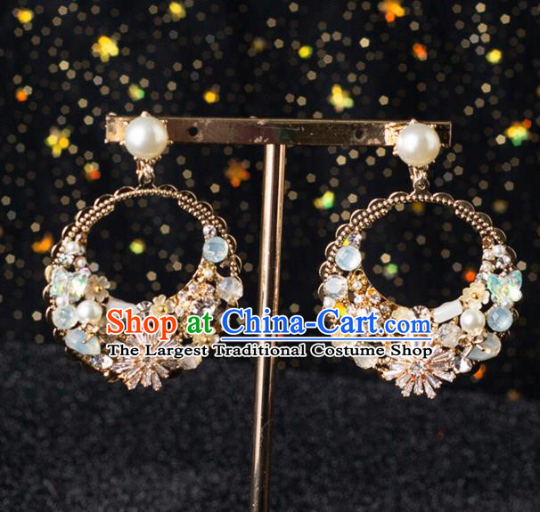 Top Grade Handmade Wedding Earrings Bride Zircon Ear Accessories for Women