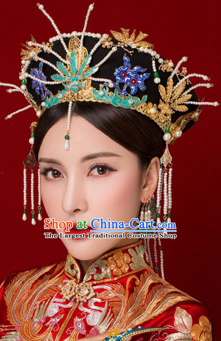 Chinese Traditional Palace Queen Phoenix Coronet Hairpins Ancient Hair Accessories Headdress for Women