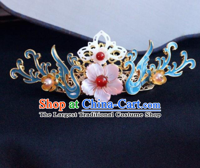 Chinese Ancient Palace Shell Flowers Hairpins Traditional Hair Accessories Headdress for Women