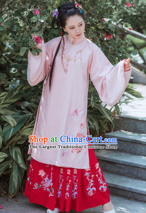 Chinese Traditional Ancient Embroidered Hanfu Dress Ming Dynasty Princess Historical Costume for Women