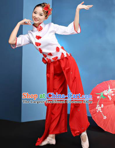 Traditional Chinese Folk Dance Stage Show Clothing Group Fan Dance Yangko Costume for Women