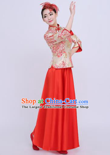 Chinese Traditional Chorus Opening Dance Dress Modern Dance Stage Performance Costume for Women