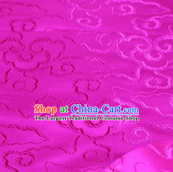 Asian Chinese Traditional Royal Auspicious Clouds Pattern Rosy Brocade Fabric Tang Suit Silk Fabric Material