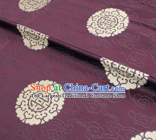 Asian Chinese Classical Round Design Pattern Brown Brocade Traditional Tibetan Robe Satin Fabric Silk Material