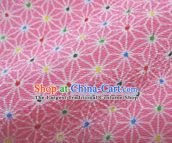 Asian Traditional Classical Pattern Pink Tapestry Satin Brocade Fabric Japanese Kimono Silk Material