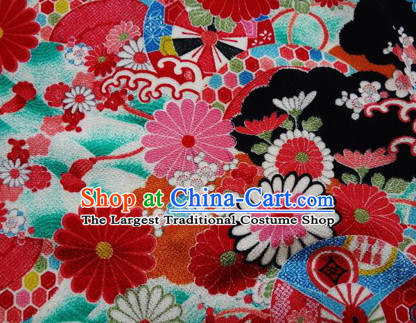 Asian Traditional Classical Pattern Tapestry Satin Nishijin Brocade Fabric Japanese Kimono Silk Material