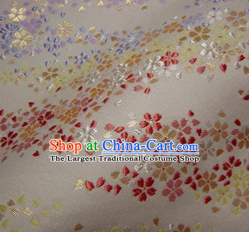 Asian Traditional Damask Classical Sakura Pattern Brocade Fabric Japanese Kimono Tapestry Satin Silk Material