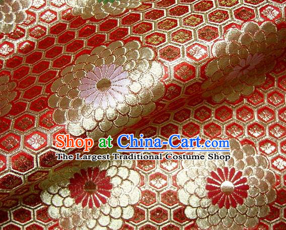 Asian Traditional Classical Chrysanthemum Pattern Damask Brocade Fabric Japanese Kimono Tapestry Satin Silk Material