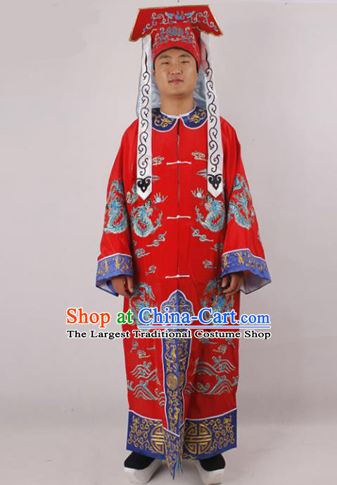 Chinese Traditional Beijing Opera Takefu Red Clothing Ancient Imperial Bodyguard Costume for Men