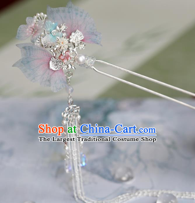 Chinese Traditional Hanfu Hair Accessories Ancient Princess Butterfly Hairpins Tassel Step Shake for Women