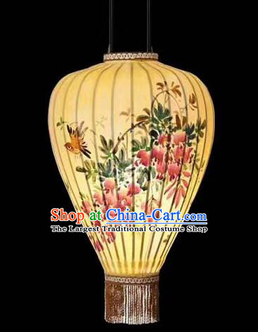 Chinese Traditional Handmade Lantern Painting Flowers Birds Palace Lanterns