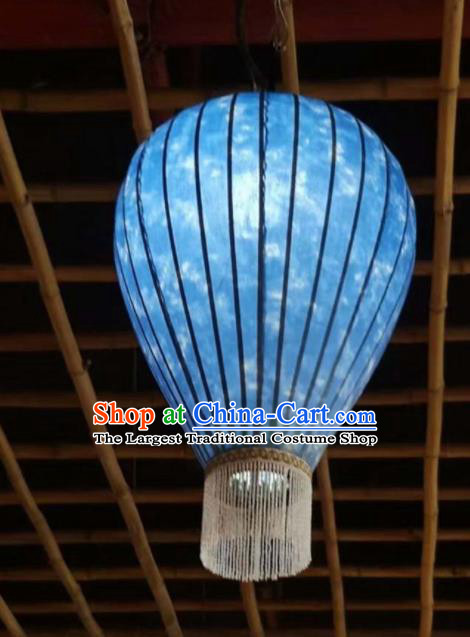 Chinese Traditional New Year Hanging Lantern Handmade Blue Vase Palace Lanterns