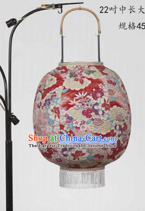 Chinese Traditional New Year Hanging Lantern Handmade Printing Flowers Red Palace Lanterns