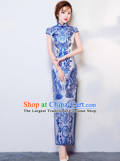 Chinese Traditional National Costume Classical Wedding Cheongsam Full Dress for Women