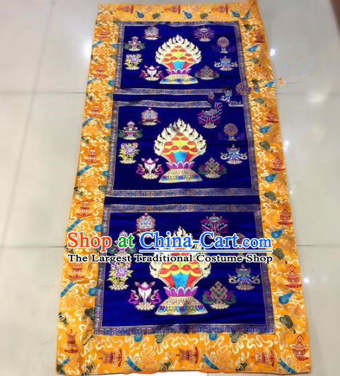 Chinese Traditional Buddhism Royalblue Brocade Decoration Vajrayana Buddhist Altar Table Cloth