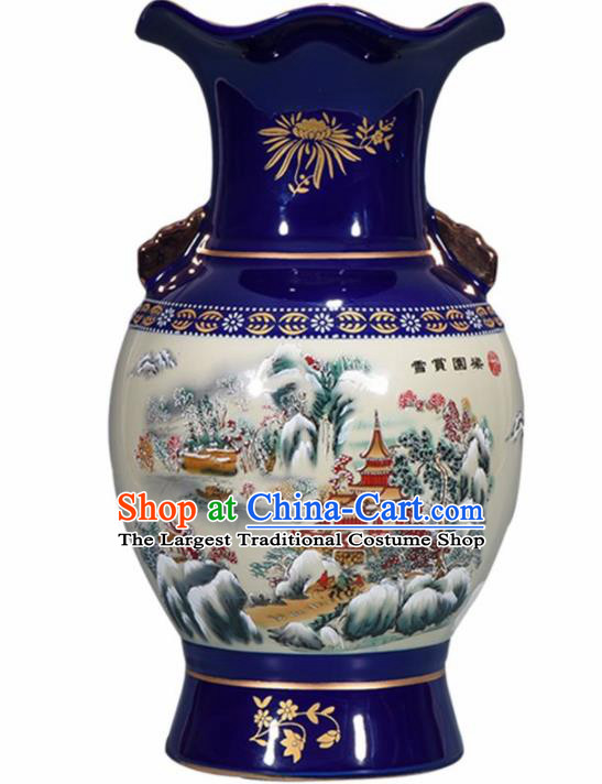 Chinese Jingdezhen Ceramic Craft Cloisonne Enamel Vase Handicraft Traditional Porcelain Vase