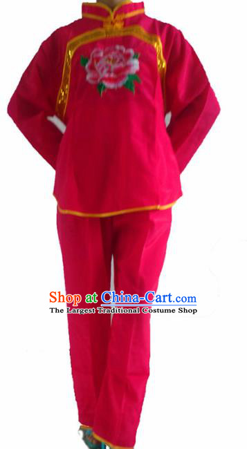 Chinese Traditional Folk Dance Embroidered Costume Yangko Dance Clothing for Women