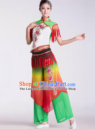 Chinese Traditional Fan Dance Costume Folk Dance Stage Performance Clothing for Women