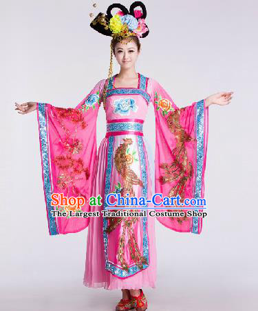 Chinese Traditional Beijing Opera Costume Classical Dance Stage Performance Pink Dress for Women