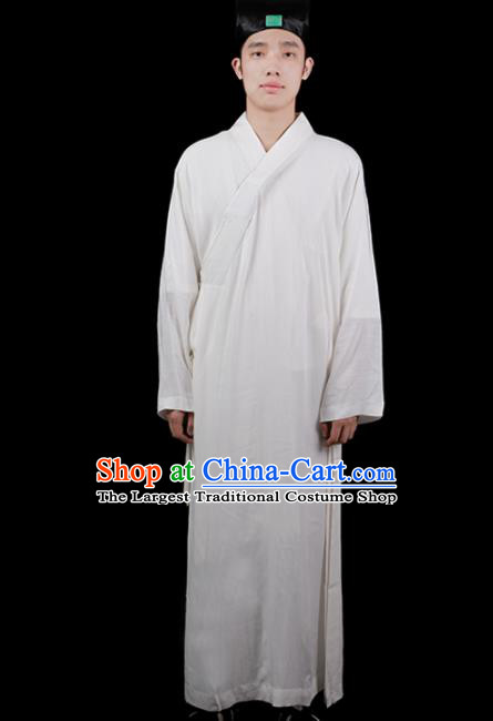 Chinese Traditional Taoism Costume National Taoist Priest White Robe for Men