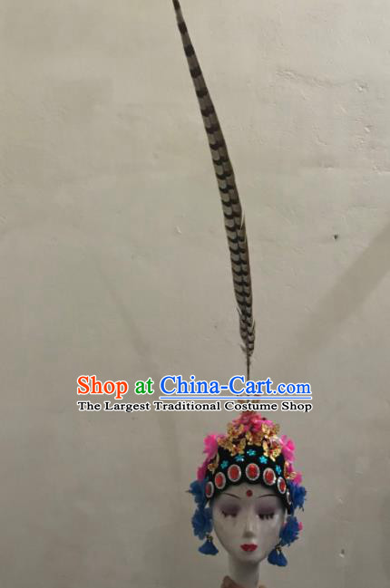 Chinese Traditional Beijing Opera Feather Headwear Peking Opera Diva Hair Accessories for Women