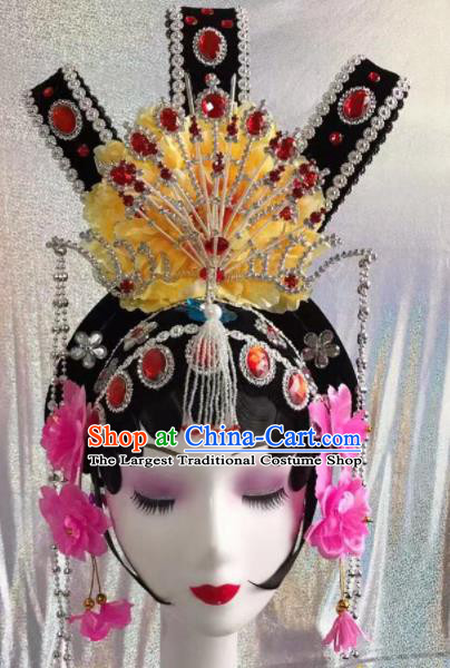 Chinese Traditional Beijing Opera Peri Wigs and Hairpins Headwear Peking Opera Diva Hair Accessories for Women