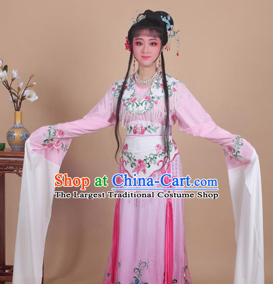 Chinese Traditional Huangmei Opera Nobility Lady Embroidered Pink Dress Beijing Opera Hua Dan Costume for Women