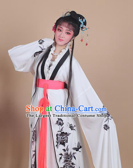 Chinese Traditional Shaoxing Opera Embroidered Black Peony Dress Beijing Opera Hua Dan Costume for Women