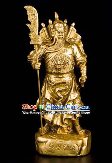 Chinese Traditional Feng Shui Items Bagua Decoration Guan Yu Bronze Statue