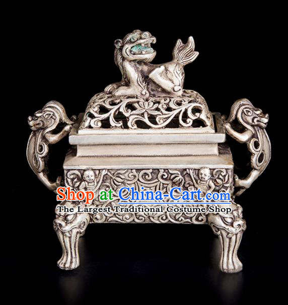 Chinese Traditional Feng Shui Items Bagua Censer Decoration Taoism Argentan Incense Burner