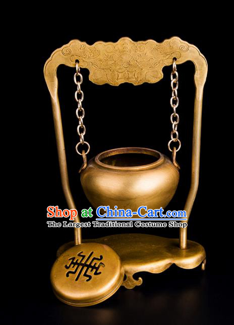 Chinese Traditional Taoism Brass Incense Burner Feng Shui Items Bagua Censer Decoration