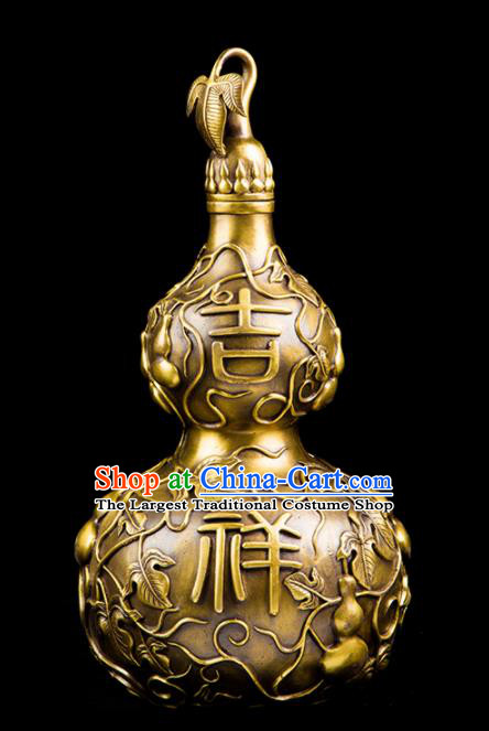 Chinese Traditional Feng Shui Items Taoism Bagua Brass Carving Cucurbit Decoration