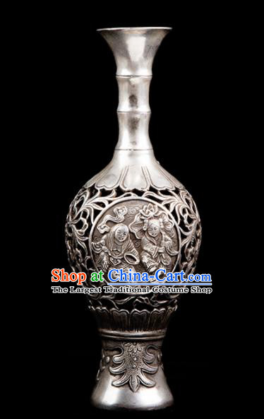 Chinese Traditional Feng Shui Items Taoism Bagua Cupronickel Carving Vase Decoration