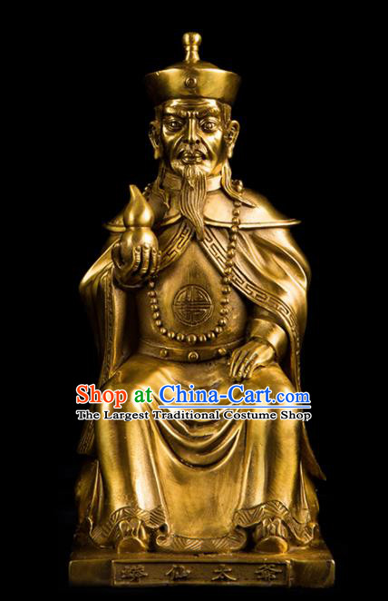 Chinese Traditional Feng Shui Items Taoism Bagua Decoration Brass God Statue