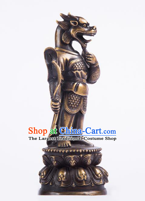 Chinese Traditional Feng Shui Items Taoism Bagua Brass Chinese Zodiac Dragon Statue Decoration