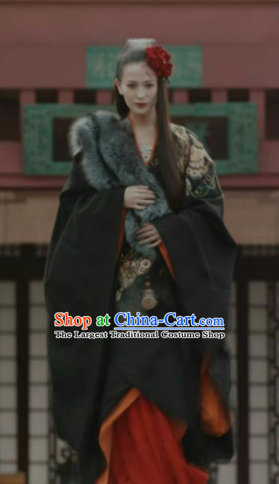 Chinese Ancient Court Princess The Lengend of Haolan Warring States Period Historical Costume and Headpiece Complete Set