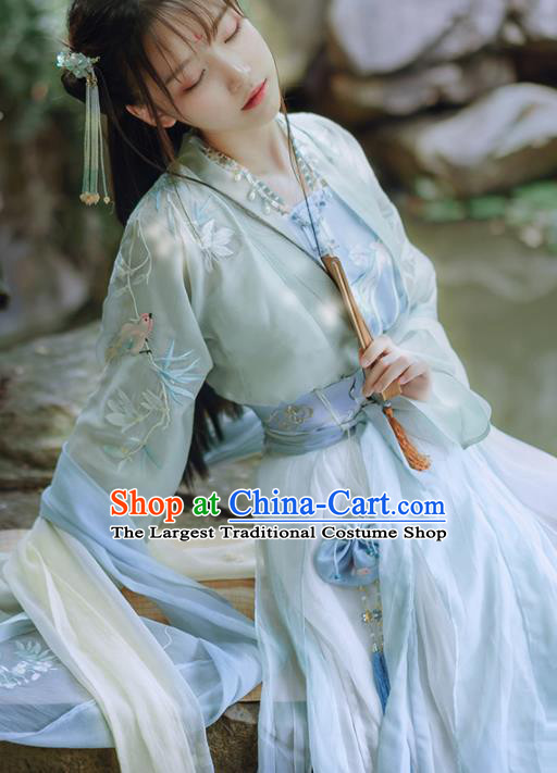 Chinese Traditional Hanfu Dress Ancient Tang Dynasty Princess Embroidered Costume for Women