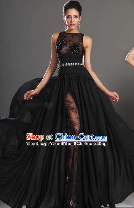 Top Grade Compere Modern Fancywork Costume Black Veil Full Dress Princess Wedding Dress for Women