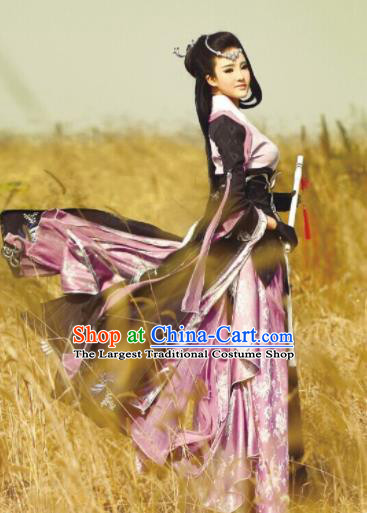 Chinese Traditional Cosplay Heroine Peri Princess Costume Ancient Swordswoman Dress for Women