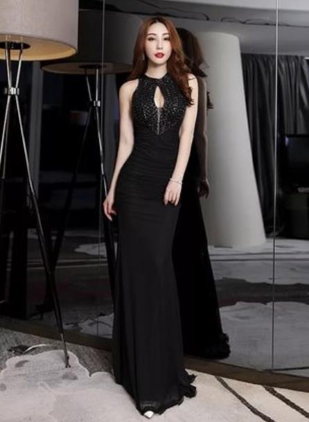 Top Grade Catwalks Evening Dress Compere Modern Fancywork Costume for Women