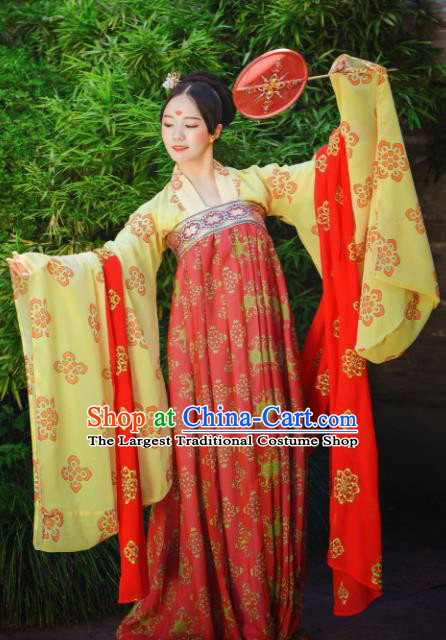 Traditional Chinese Tang Dynasty Imperial Consort Historical Costumes Ancient Bride Hanfu Dress for Women