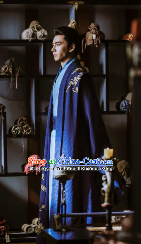 Chinese Ancient Drama Tang Dynasty Crown Prince Embroidered Historical Costume for Men