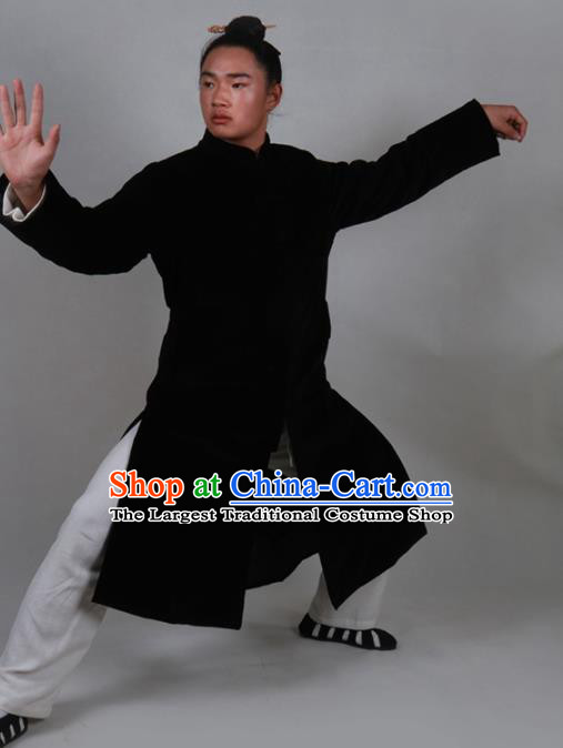 Asian Chinese Traditional Martial Arts Kung Fu Costume Tai Ji Taoist Priest Cotton Padded Coat for Men