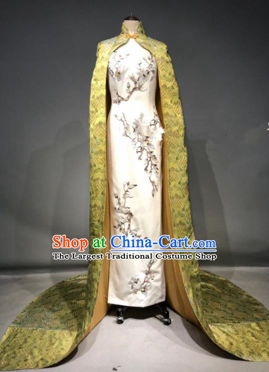 Top Grade Chinese Stage Performance Qipao Dress Brazilian Carnival Modern Fancywork Costume for Women
