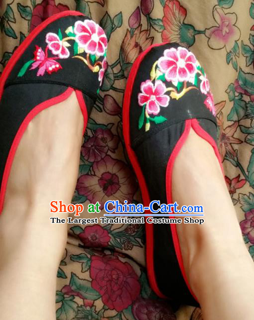 Chinese National Black Shoes Traditional Cloth Shoes Hanfu Shoes Embroidered Shoes for Women