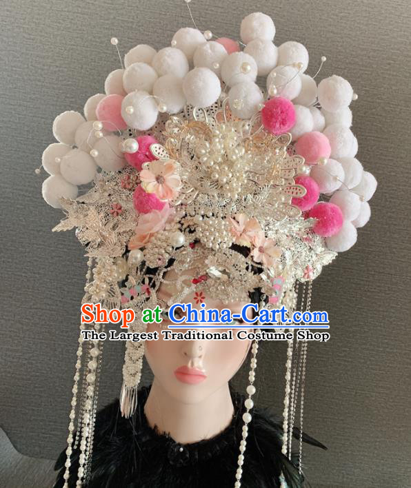 Chinese Handmade Queen Phoenix Coronet Hair Accessories Halloween Modern Fancywork Headwear for Women