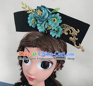 Chinese Handmade Qing Dynasty Princess Hair Accessories Ancient Palace Green Peony Hair Clasp for Women