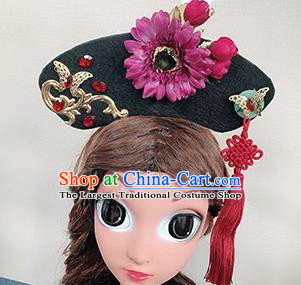 Traditional Chinese Qing Dynasty Princess Hair Accessories Handmade Ancient Purple Flower Hair Clasp for Women