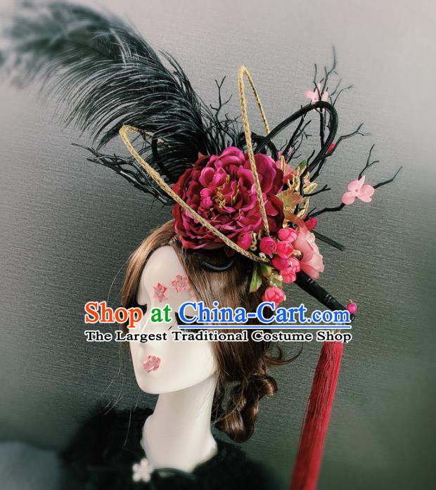 Top Grade Halloween Hair Accessories Brazilian Carnival Feather Headwear for Women