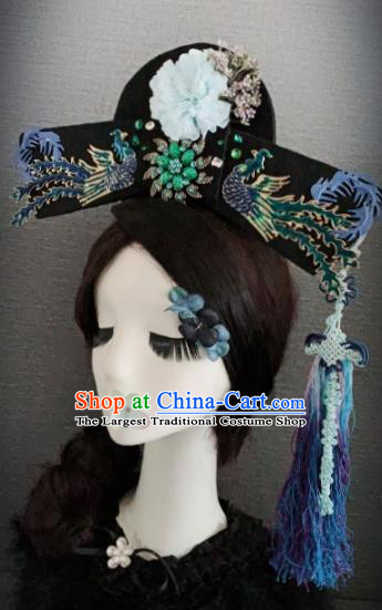 Traditional Chinese Ancient Palace Phoenix Hair Accessories Qing Dynasty Queen Headwear for Women